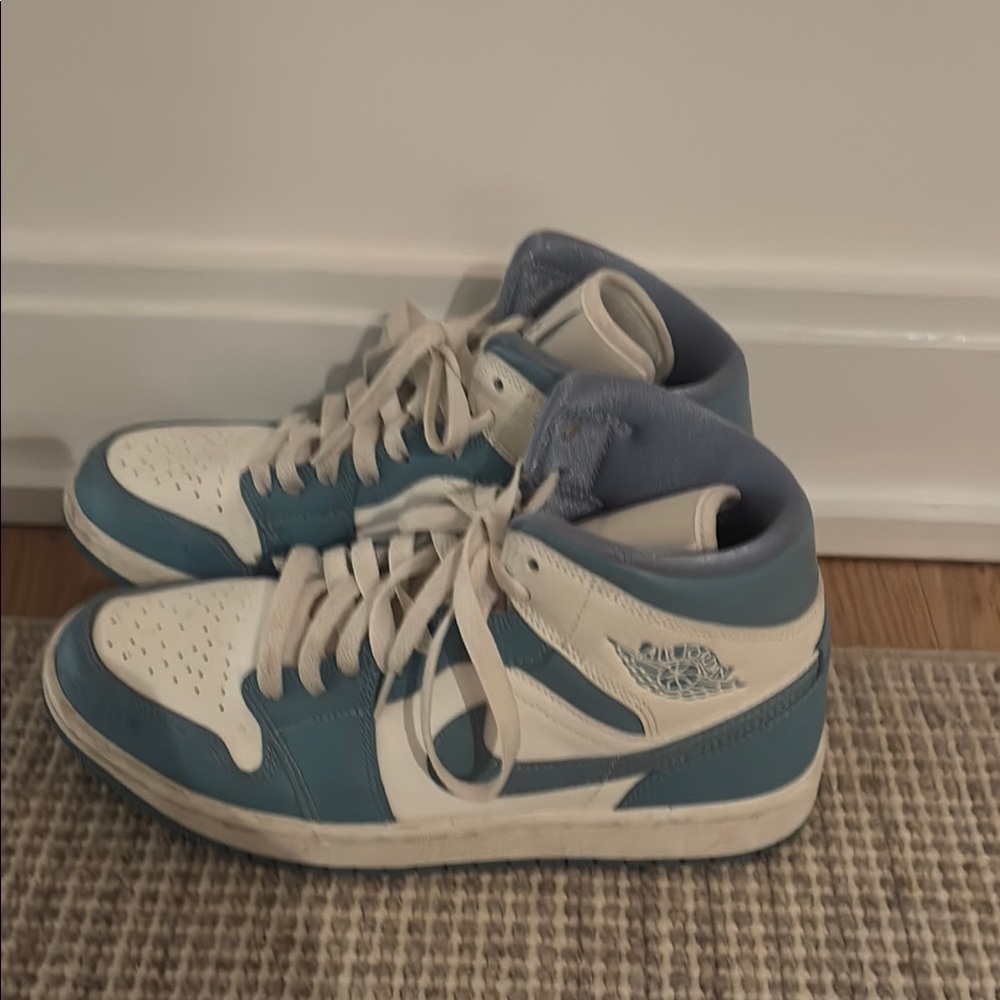 Nike Blue and White High-Top Sneakers